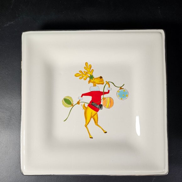 Laurie Gates Winter Wonder Set of Four Square Salad Plates. NOS. Retired - Picture 5 of 12